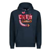 Navy Valentines Day Love Vacant Premium Hoodie - FaDigitalArtStudio