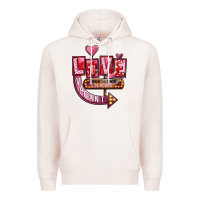 Pale Pink Valentines Day Love Vacant Premium Hoodie - FaDigitalArtStudio