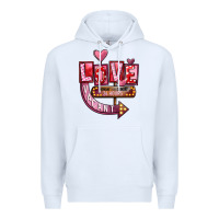 White Valentines Day Love Vacant Premium Hoodie - FaDigitalArtStudio