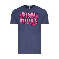 Vintage Denim Pink Divas Breast Cancer Vintage Tee - NancyCooperArtShop