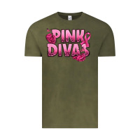 Vintage Olive Pink Divas Breast Cancer Vintage Tee - NancyCooperArtShop