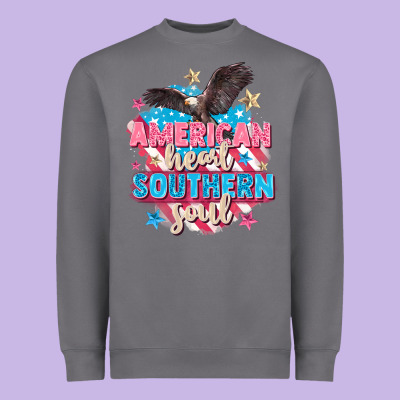 American Heart Southern Soul 4th Of July Heavyweight Sweatshirt Designed By Fadigitalartstudio