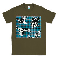 Army Green winter plaid and cowhide pattern Classic Tee - RanaPortraitStore