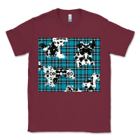 Burgundy winter plaid and cowhide pattern Classic Tee - RanaPortraitStore