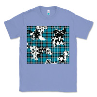 Colony Blue winter plaid and cowhide pattern Classic Tee - RanaPortraitStore