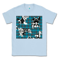 Dusty Blue winter plaid and cowhide pattern Classic Tee - RanaPortraitStore