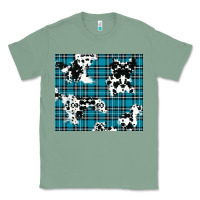 Sage winter plaid and cowhide pattern Classic Tee - RanaPortraitStore