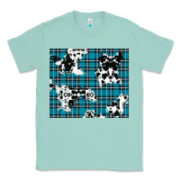 Seafoam winter plaid and cowhide pattern Classic Tee - RanaPortraitStore