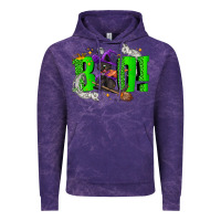 Cloud Purple Boo! with black cat Halloween Vintage Hoodie - NancyCooperArtShop