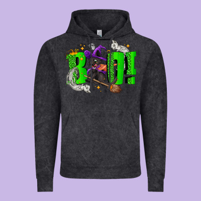 Boo! With Black Cat Halloween Vintage Hoodie Designed By Nancycooperartshop