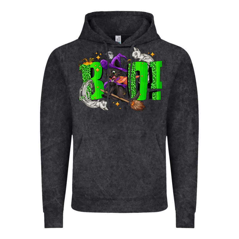 Boo! With Black Cat Halloween Vintage Hoodie by NancyCooperArtShop | Teevron