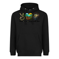 Black peace love largemouth bass Heavyweight Hoodie - LillyAllenDesigns