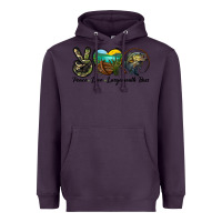 Plum peace love largemouth bass Heavyweight Hoodie - LillyAllenDesigns