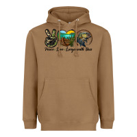 Toasted Coconut peace love largemouth bass Heavyweight Hoodie - LillyAllenDesigns