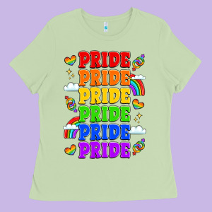 Rainbow Pride Celebration Ladies Tee Designed By Lillyallendesigns