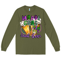 Army Green mardi gras and beer Long Sleeve Tee - CowGirlArtShop
