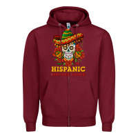 Burgundy sombrero skull heritage Zipper Hoodie - BundleAndBundleShop