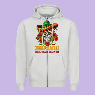 Sombrero Skull Heritage Zipper Hoodie Designed By Bundleandbundleshop