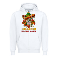 White sombrero skull heritage Zipper Hoodie - BundleAndBundleShop