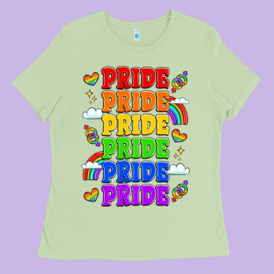 Rainbow Pride Celebration Ladies Tee Designed By Lillyallendesigns