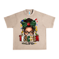 French Oak teacher life afro messy bun Urban Heavy Tee - texasbilliewilder