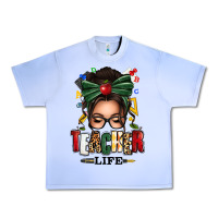 Grape Ice teacher life afro messy bun Urban Heavy Tee - texasbilliewilder