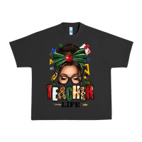 Pigment Black teacher life afro messy bun Urban Heavy Tee - texasbilliewilder