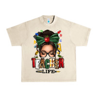 Sandshell teacher life afro messy bun Urban Heavy Tee - texasbilliewilder