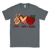 Charcoal Heather Peace Love Teach Classic Tee - Bettercallsaul