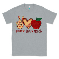 Heather Grey Peace Love Teach Classic Tee - Bettercallsaul