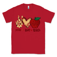 Red Peace Love Teach Classic Tee - Bettercallsaul