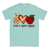 Seafoam Peace Love Teach Classic Tee - Bettercallsaul
