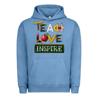 Pigment Pebble Blue teach love inspire Urban Hoodie - BarkalooDesign