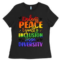 Black inspirational words in rainbow colors Ladies Tee - LillyAllenDesigns