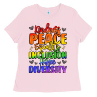 Bubblegum Pink inspirational words in rainbow colors Ladies Tee - LillyAllenDesigns