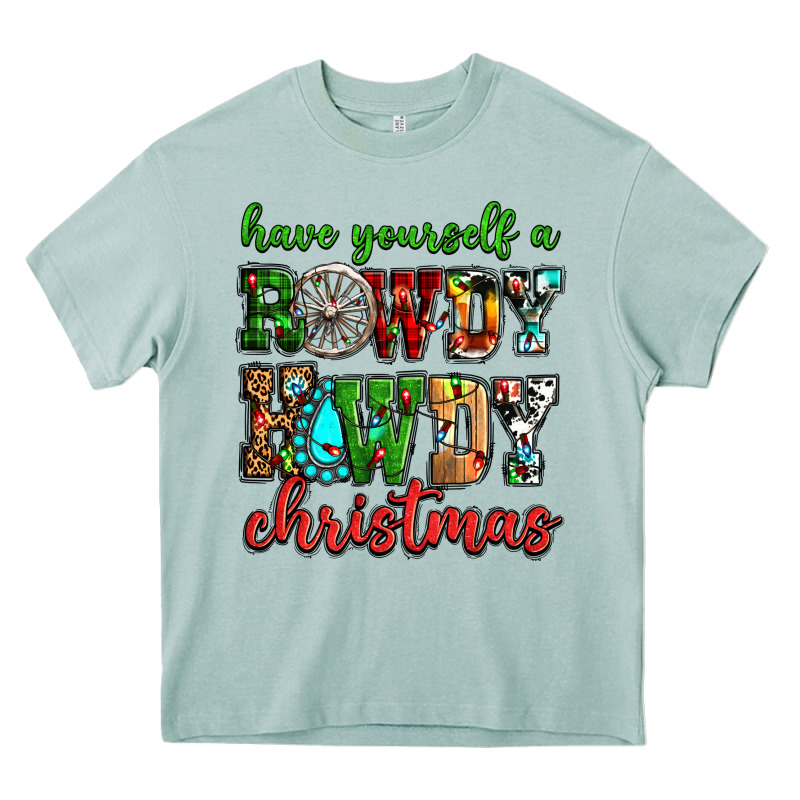 Have Yourself A Rowdy Howdy Christmas Heavy Core Tee by NancyCooperArtShop | Teevron