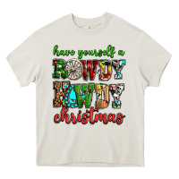 Cream Have yourself a rowdy howdy Christmas Heavy Core Tee - NancyCooperArtShop