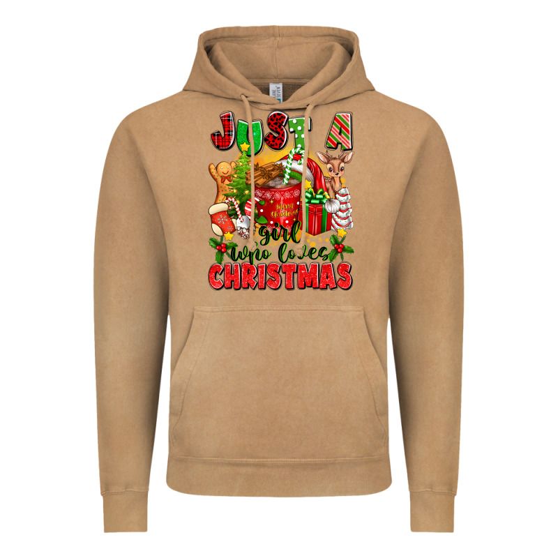 Just A Girl Who Loves Christmas Vintage Hoodie by texasbilliewilder | Teevron