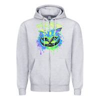 Heather Grey colorul chesire Zipper Hoodie - tuanDangUi