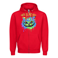Red colorul chesire Zipper Hoodie - tuanDangUi