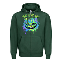 Sports Green colorul chesire Zipper Hoodie - tuanDangUi