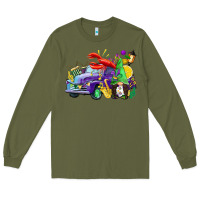 Army Green mardi gras gnome on the truck Long Sleeve Tee - CowGirlArtShop
