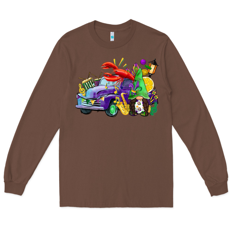 Mardi Gras Gnome On The Truck Long Sleeve Tee by CowGirlArtShop | Teevron