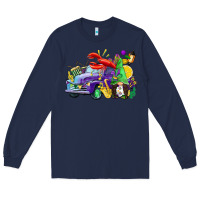 Navy mardi gras gnome on the truck Long Sleeve Tee - CowGirlArtShop