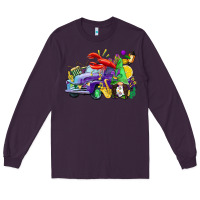 Plum mardi gras gnome on the truck Long Sleeve Tee - CowGirlArtShop