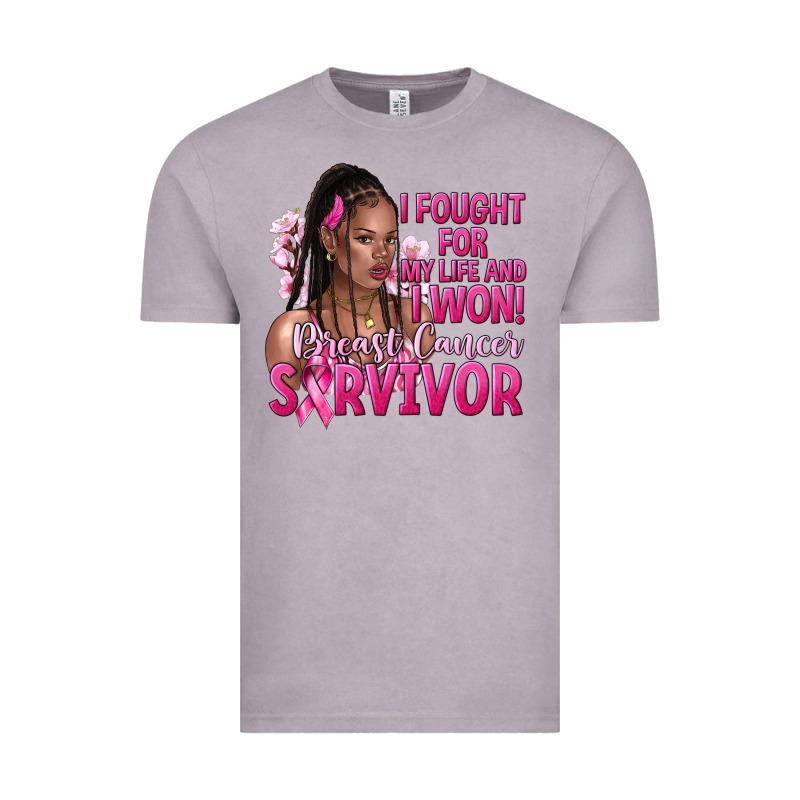I Fought For My Life And I Won Afro Woman Vintage Tee by NancyCooperArtShop | Teevron