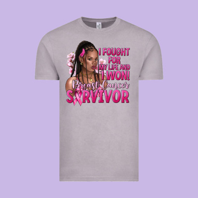 I Fought For My Life And I Won Afro Woman Vintage Tee Designed By Nancycooperartshop