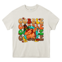 Cream gobble gobble gobble gobble turkey Heavy Core Tee - MaliasSmallBusiness