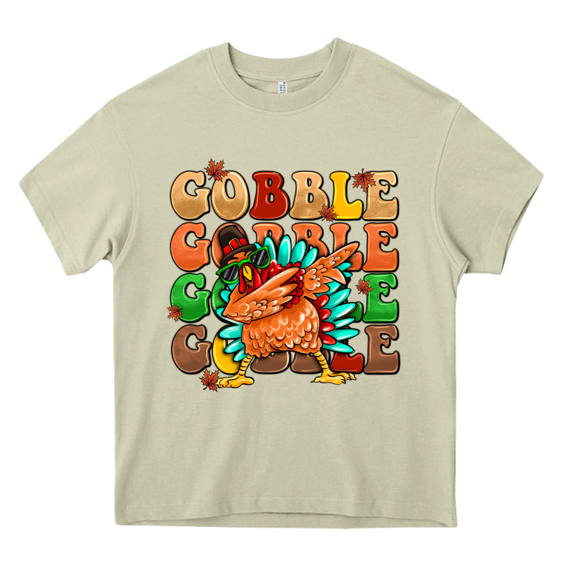 Gobble Gobble Gobble Gobble Turkey Heavy Core Tee by MaliasSmallBusiness | Teevron