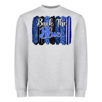 Heather Grey Back the blue brushstrokes Heavyweight Sweatshirt - FaDigitalArtStudio